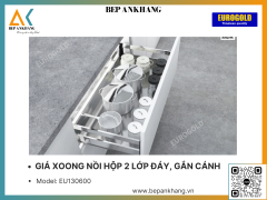 GIÁ XOONG NỒI HỘP 2 LỚP ĐÁY, GẮN CÁNH EUROGOLD EU130600 - 600mm - INOX HỘP